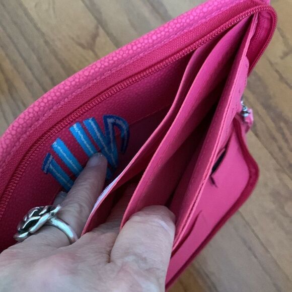 Initials clutch/wristlet in wild berry color (Has been monogrammed NWL - Picture 4 of 10